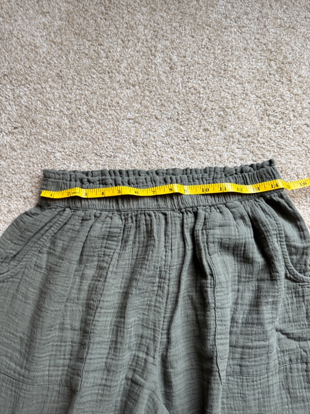 a.n.a Olive Green Wide-Leg Cotton Gauze Pants - Picture 5 of 7